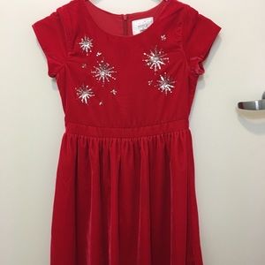 Beautiful red velvet girl’s party dress